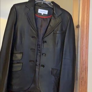 black leather jacket